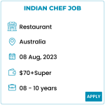 Indian chef job in australia